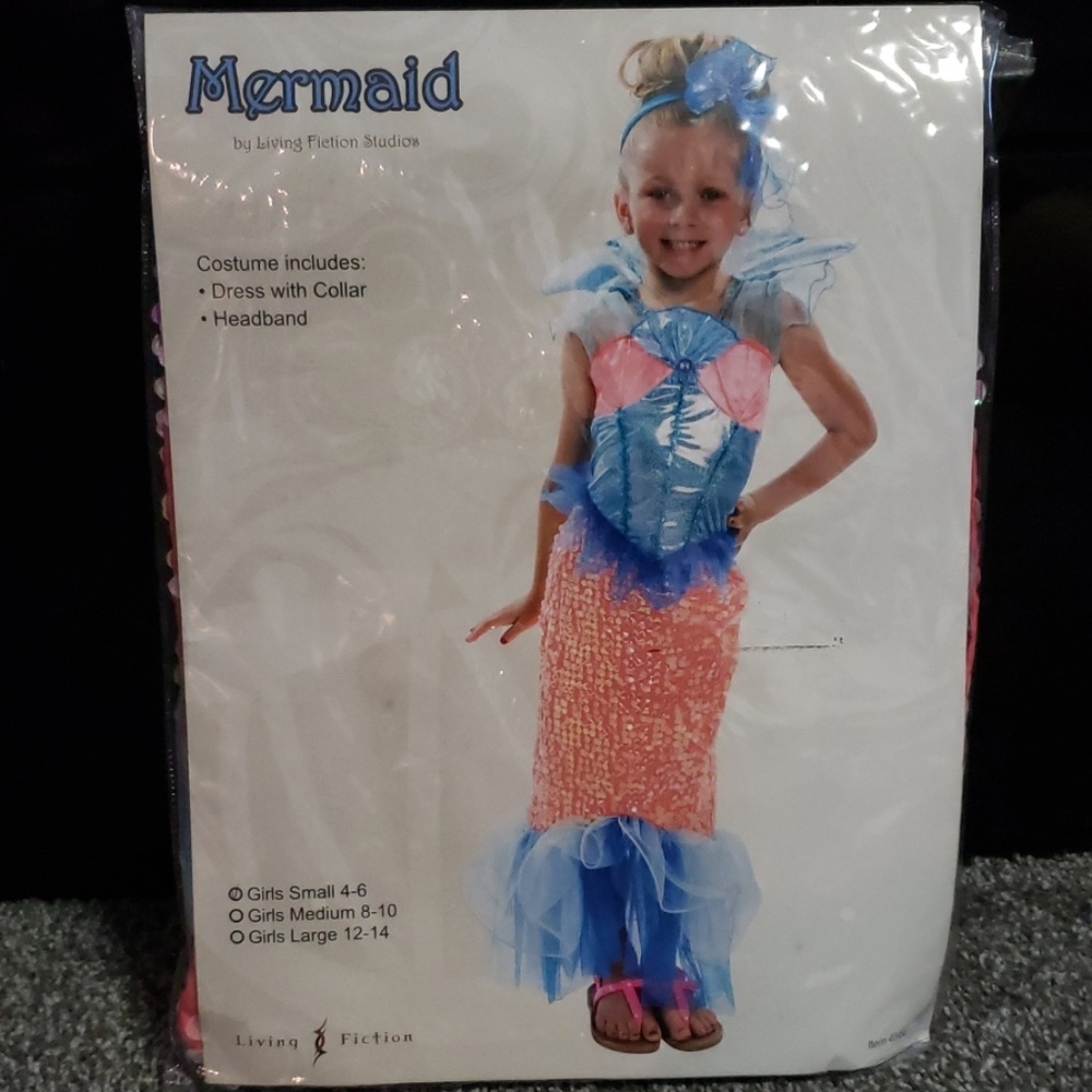 New! Girls Mermaid costume! Small 4-6 - Picture 4 of 8